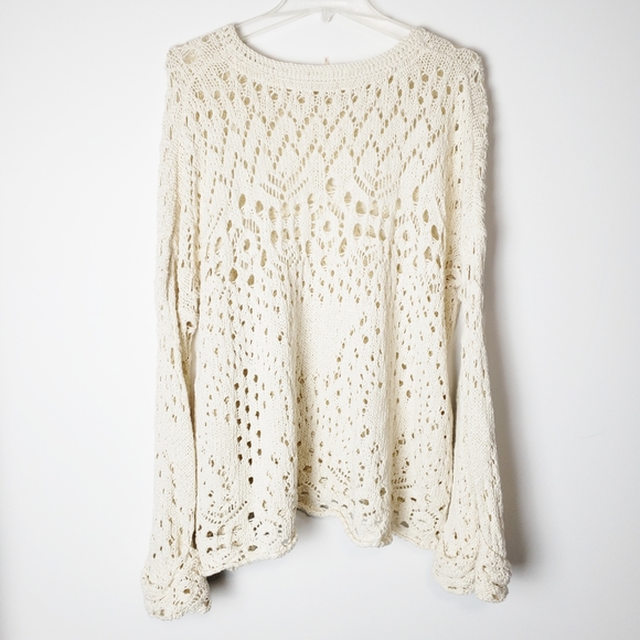 Free People Traveling Lace Ivory Sweater - Picture 4 of 11